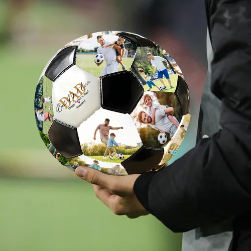 Vista 4 de Balón de fútbol personalizado con foto, pelota de fútbol personalizada con nombre, regalos de fútbol para hijo, hija, novio, aficionado al fútbol