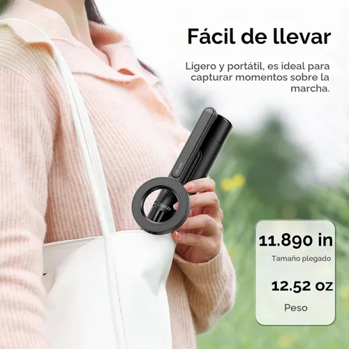 Vista 4 de ULANZI Trípode magnético para selfie stick de 64.6 pulgadas, trípode todo en uno con soporte magnético para teléfono y control remoto inalámbrico