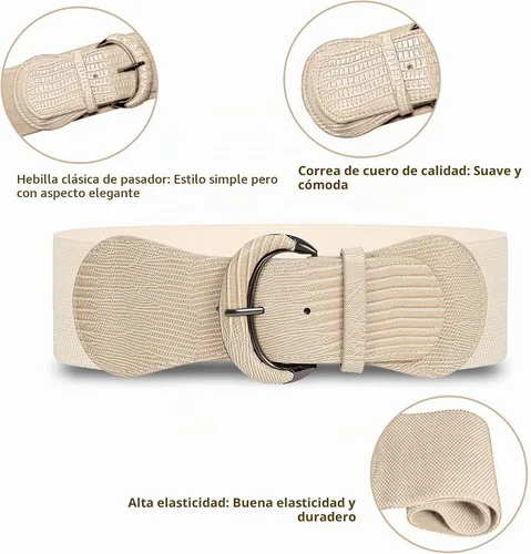 Vista 4 de Valleycomfy Cinturones anchos elásticos de 3 piezas para mujer