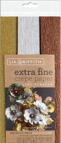 Vista 6 de Lia Griffith PLG11030 Papel crepé extrafino, 16 pies cuadrados en total, paquete básico, 3