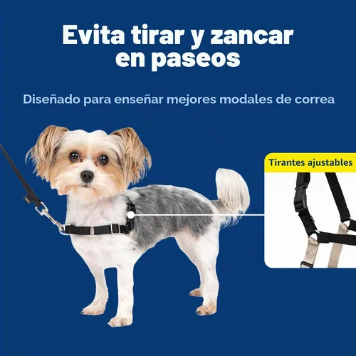 Vista 4 de Arnés de paseo fácil de PetSafe, Negro/Plateado Patented Martingale Loop Gives Gradual Shoulder Pressure to Stop Pulling, Front-Chest Leash Clip