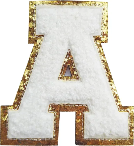 Vista 117 de 3Pcs Letter Patches Varsity Glitters Chenille,SPRT Iron on Blue Letter Patch,Alphabet Cloth Patch for Team Costume Decoration 3.1in Height S