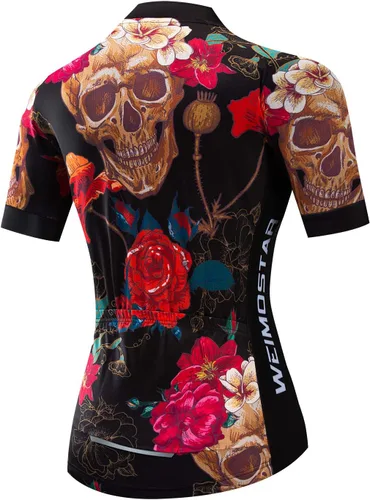 Vista 2 de JPOJPO Camiseta de ciclismo para mujer, de secado rápido, transpirable, reflectante, S-2XL