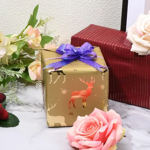 Vista 6 de PATIKIL Lazos iridiscentes de 2.2 pulgadas, paquete de 40 lazos de cuerda para envolver regalos, corbatín decorativo para bodas, fiestas