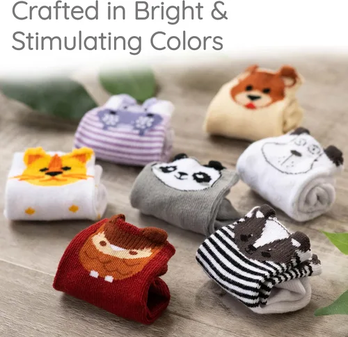 Vista 9 de ZIRI ZANE Juego de regalo de calcetines para bebé regalos para bebés recién nacidos para niños y niñas 7 pares únicos bonito y divertido regalo