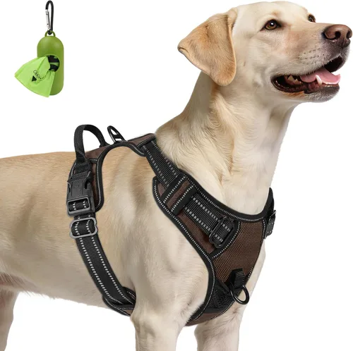 Vista 29 de Joytale Arnés sin tirones para perros pequeños, chaleco reflectante para mascotas con clip frontal, arnés acolchado suave ajustable con asa de fácil