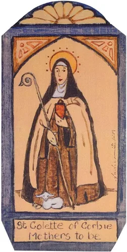 Vista 2 de Modern Artisans St Colette of Corbie - Placa Retablo hecha a mano, 3.25 x 6.5 pulgadas