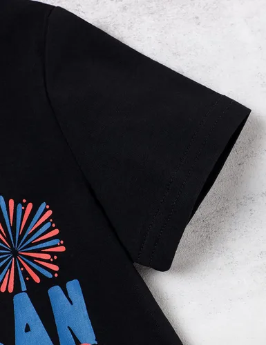 Vista 5 de Vestido de tirantes para bebé niña del 4 de julio, vestido de rayas con estrellas y bandera estadounidense, traje patriótico para el Día