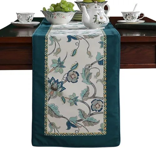 Vista 22 de patdrea Camino de mesa de terciopelo francés estilo granja para decoración del hogar, cocina, comedor, fiestas, cenas familiares, boda 12"*63