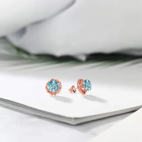 Vista 253 de Gem Stone King Aretes de plata de ley 925 de 0.236 in con piedra natal redonda para mujer