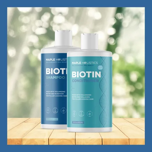 Vista 8 de Champú y acondicionador de biotina con fregadores, cepillo de champú para el cabello y exfoliadores del cuero cabelludo con champú y acondicionador