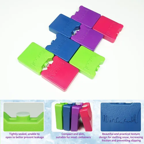 Vista 5 de WORLD-BIO Mini bolsas de hielo para loncheras, 8 paquetes fríos reutilizables delgados para bolsas de almuerzo y enfriadores de niños, almohadillas
