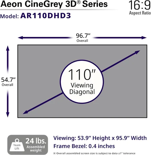 Vista 6 de Elite Screens - Serie Aeon Material 3D CineGrey Negro