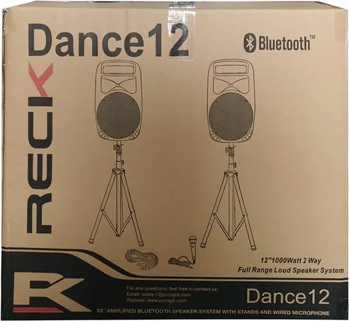 Vista 7 de RECK DC 12 portátil de 12 pulgadas 1000 vatios de 2 vías alimentados Dj/PA sistema de altavoces conjunto combinado con Bluetooth/USB/lector
