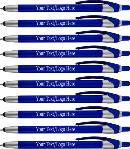 Vista 10 de Paquete de 300 bolígrafos personalizados con logotipo o texto, para marketing, fiestas y eventos, lápiz capacitivo 2 en 1 y bolígrafo compatible
