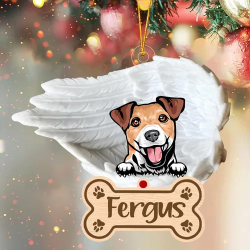 Vista 69 de Adorno de perro afgano de 1 ángel, adorno acrílico 2D personalizado conmemorativo para perros, regalo por pérdida de mascotas, regalo