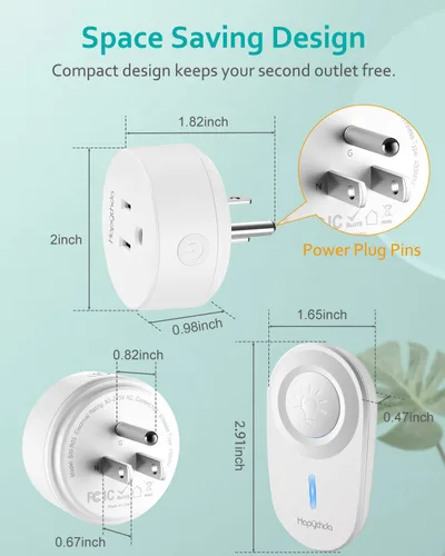 Vista 10 de Toma de control remoto, interruptor de luz remoto con rango de RF de 15A/1500 W y 500 pies, sin necesidad de cableado, enchufe inteligente