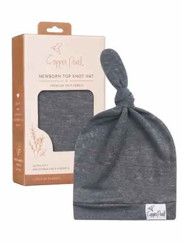 Vista 31 de Gorro de bebé con nudo superior elástico suave "Fern" por Copper Pearl