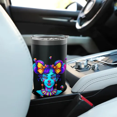 Vista 6 de Cute Streetwear synthwave 80s 90s retro anime girls clown Stainless Steel Insulated Tumbler