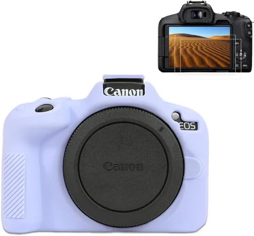 Vista 10 de Pocoukate Funda para cámara Canon EOS R50, funda protectora de silicona suave con protector de pantalla Accesorios para Canon EOS R50 Funda