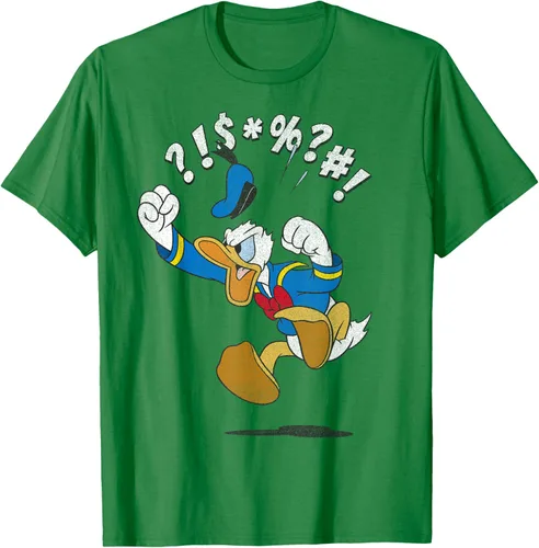 Vista 4 de Disney Mickey And Friends - Camiseta vintage de Donald Duck Angry Jump, Negro