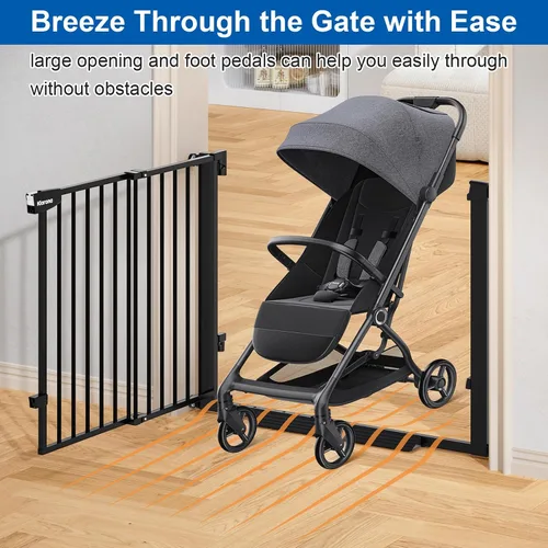 Vista 2 de Puerta de bebé de 29 a 40 pulgadas para puertas y cochecitos, puerta de perro de cierre automático para interiores para escaleras, puerta de bebé
