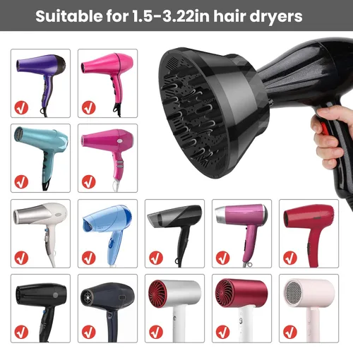 Vista 2 de Segbeauty Difusor de pelo plegable universal, plegable de viaje, ajustable, de secado rápido, difusor de secado rápido, accesorio portátil