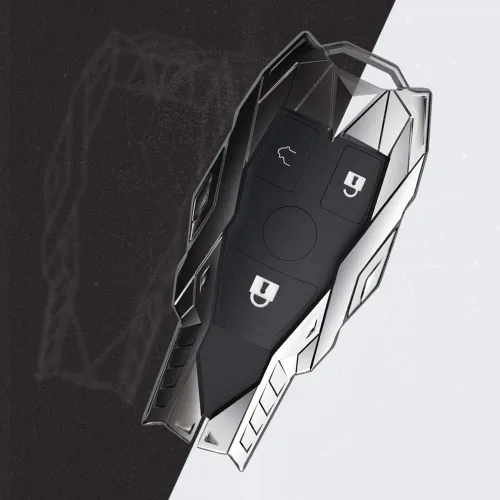 Vista 5 de Funda para llavero de automóvil, compatible con hebilla de Mercedes Benz, color negro