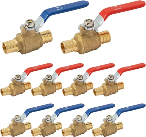 Vista 15 de SUNGATOR 1 paquete de válvulas Pex de 1 pulgada, válvula de bola Pex de latón de puerto completo válvula de cierre de cuarto de vuelta, ASTM F1807