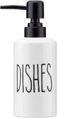 Vista 9 de Dispensador de jabón FE, dispensador de jabón líquido de cerámica de 300 ml/10 oz, dispensador de jabón recargable para cocina, baño y lavadero Negro