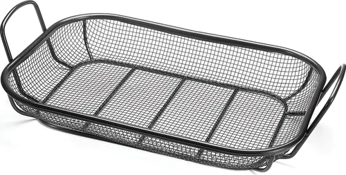 Vista 8 de Outset Cesta de malla para asar con asas, antiadherente, poco profunda, 12 "x 15" x 3