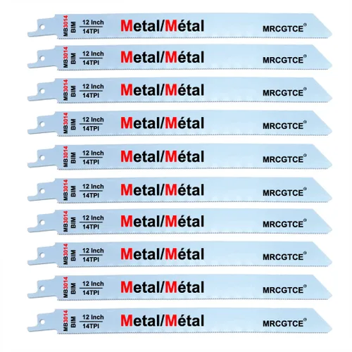 Vista 4 de MRCGTCE Hoja de sierra recíproca de corte de metal, hojas de sierra recíproca bimetálicas 14TPI de 6 pulgadas (10 unidades)