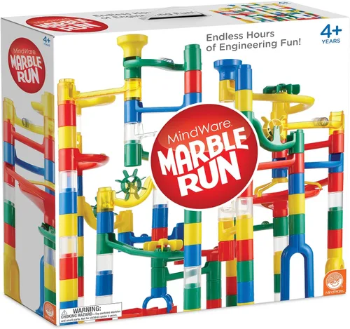 Vista 7 de MindWare Marble Run: juego de 123 piezas (103 piezas duraderas y 20 canicas) Juego de construcción STEM para niños