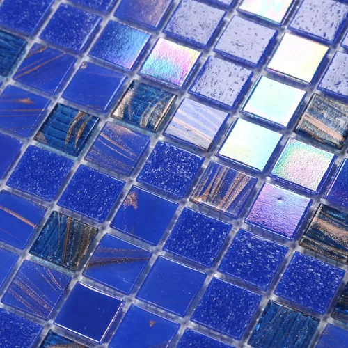 Vista 15 de Azulejo de mosaico de vidrio azul azul celeste de 11.5 pies cuadrados