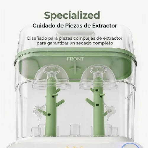 Vista 2 de Momcozy Esterilizador y secadora de botellas grandes de 3 capas y kit de cepillo para botellas Momcozy Verde