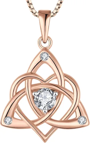 Vista 16 de STARCHENIE Celtic Knot Necklace for Women 925 Sterling Silver Trinity Love Knot Pendant Birthstones Jewelry 38-Ópalo-Oct