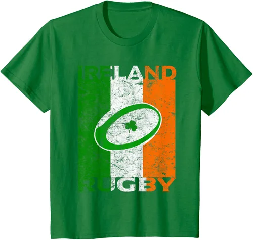 Vista 44 de Camiseta de rugby irlandés con la bandera de Irlanda, regalo vintage Negro