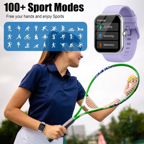 Vista 5 de Reloj inteligente para hombres y mujeres, 1.96 pulgadas HD Fitness Tracker Running Watch (respuesta/hacer llamadas), IP68 resistente al agua