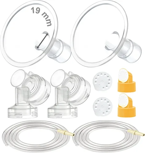 Vista 10 de Maymom Kit de extractor de leche compatible con bomba Medela in Style Advanced Pump; 2 protectores de pecho de 0.67 pulgadas de dos piezas, 2