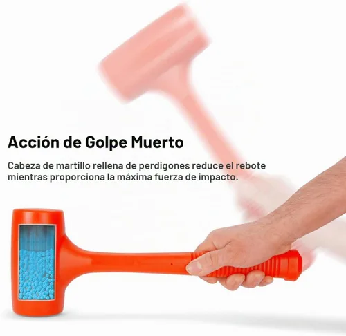 Vista 2 de Capri Tools 10096 C096 - Martillo de golpe muerto de 1 libra, PU naranja