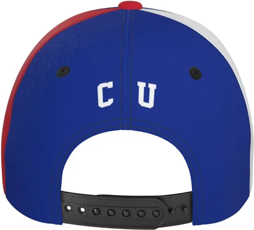 Vista 4 de Gorra de béisbol cubana con la bandera de Cuba, gorra de fútbol con impresión completa para adultos, color negro, Negro