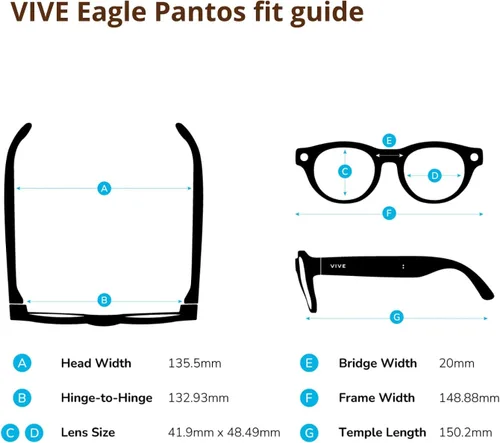 Vista 3 de HTC Vive Eagle AI Glasses – Pantos Clear Lens, Charcoal Black Negro carbón - Lente transparente