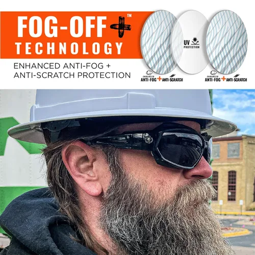 Vista 3 de Ergodyne Skullerz Loki Spoggles Gafas de Seguridad Convertibles Antiarañazos - Incluye Junta y Correa para Convertir a Gafas Protectoras, Antivaho