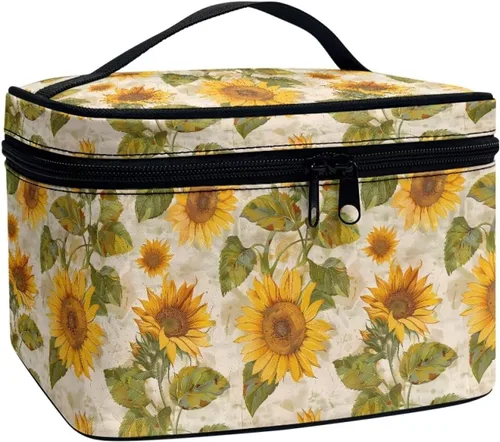 Vista 21 de doginthehole Bolsa de maquillaje, bolsa de cosméticos de viaje, bolsa de aseo portátil grande, organizador de accesorios para mujeres y niñas