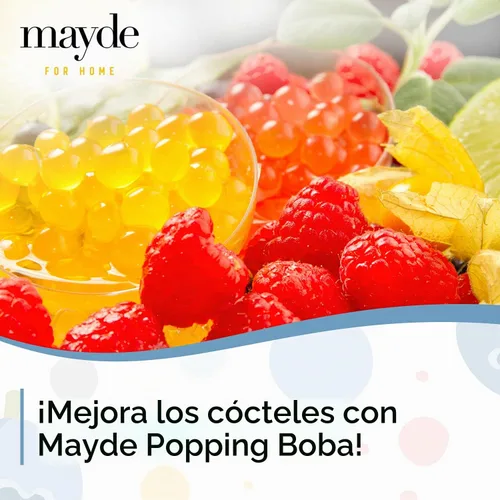 Vista 5 de Mayde Popping Boba Pearls para bebidas y postres, arándano, 7 libras