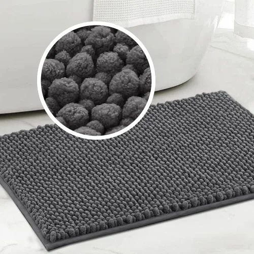 Vista 12 de Turquoize Alfombras de baño de felpilla antideslizante para baño, 17 x 24 pulgadas, extra suaves y absorbentes, lavables a máquina, perfectas