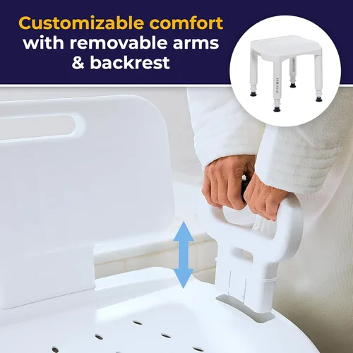Vista 3 de Silla de ducha Drive Medical de serie Premium con respaldo y brazos
