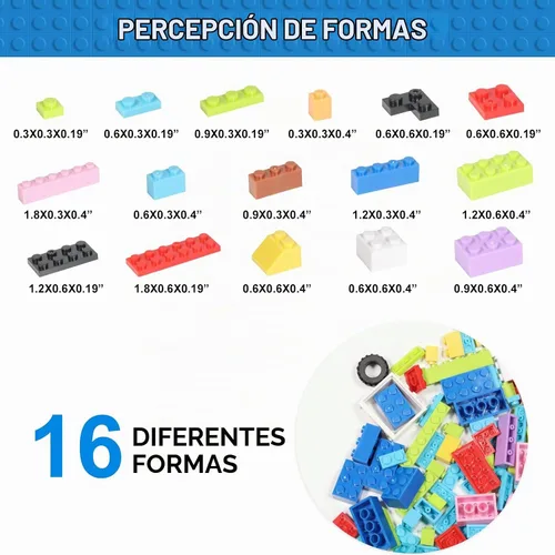Vista 6 de 1000 ladrillos de construcción, bloques de construcción clásicos a granel para niños con 12 accesorios de ruedas, ventanas, puertas, 2 paquetes