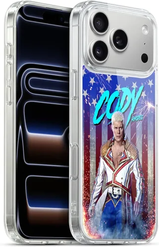 Vista 40 de Head Case Designs Funda de gel suave con licencia oficial de la WWE American Nightmare Flag Cody Rhodes Graphics compatible con Apple iPhone 7