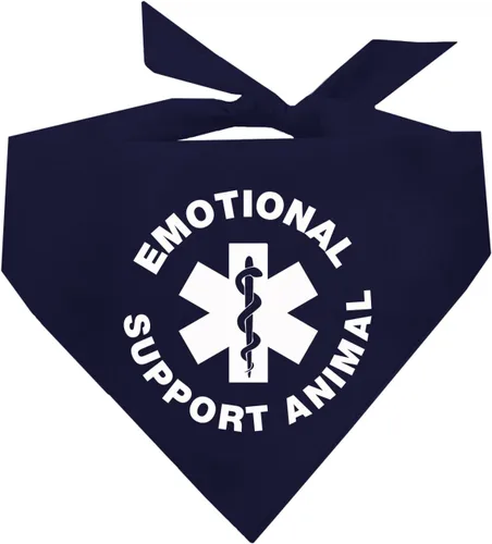 Vista 11 de Bandana para perro de apoyo emocional 100% algodón triángulo ajustable perro de servicio animal de trabajo asistencia negro, XS (209)